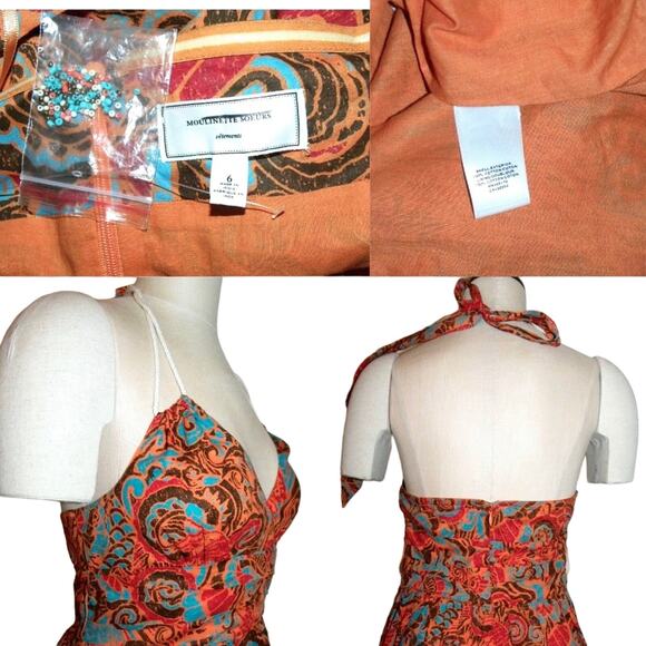 ANTHROPOLOGIE Moulinette Souers Batik Halter Dress | NWOT 6 - Picture 4 of 9